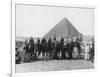 Camel Tour in Front of One of the Pyramids of Giza, Egypt, C1920s-C1930s-null-Framed Giclee Print
