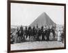 Camel Tour in Front of One of the Pyramids of Giza, Egypt, C1920s-C1930s-null-Framed Giclee Print