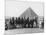 Camel Tour in Front of One of the Pyramids of Giza, Egypt, C1920s-C1930s-null-Mounted Giclee Print