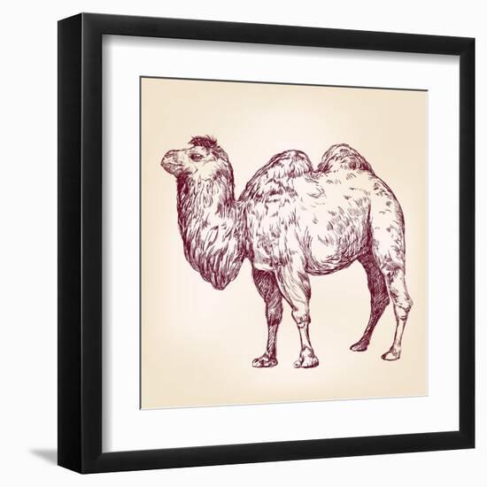 Camel Vector Illustration-VladisChern-Framed Art Print