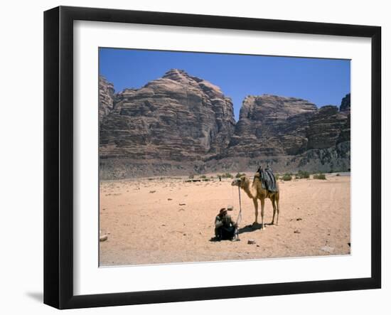 Camel, Wadi Rum, Jordan, Middle East-Michael Short-Framed Photographic Print