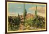 Camelback Mountain, Saguaros, Arizona-null-Framed Art Print