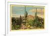 Camelback Mountain, Saguaros, Arizona-null-Framed Art Print