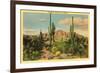 Camelback Mountain, Saguaros, Arizona-null-Framed Art Print