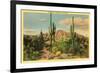 Camelback Mountain, Saguaros, Arizona-null-Framed Premium Giclee Print