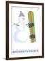 Camelback, Pennsylvania, Snowman with Snowboard-Lantern Press-Framed Art Print