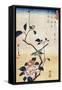 Camellia and Bush Warbler, Japanese Wood-Cut Print-Lantern Press-Framed Stretched Canvas