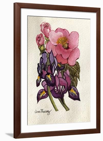 Camellia and Dutch Iris-Joan Thewsey-Framed Giclee Print