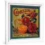 Camellia Orange Label - Redlands, CA-Lantern Press-Framed Art Print