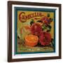 Camellia Orange Label - Redlands, CA-Lantern Press-Framed Art Print