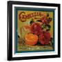 Camellia Orange Label - Redlands, CA-Lantern Press-Framed Art Print