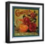 Camellia Orange Label - Redlands, CA-Lantern Press-Framed Art Print