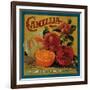 Camellia Orange Label - Redlands, CA-Lantern Press-Framed Art Print