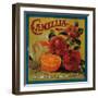 Camellia Orange Label - Redlands, CA-Lantern Press-Framed Art Print