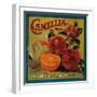 Camellia Orange Label - Redlands, CA-Lantern Press-Framed Art Print