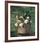 Camellias and Roses in Japanese Vase-John Lafarge-Framed Art Print