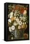 Camellias, Poppies, a White Hydrangea, Roses, Carnations, and Lilies in an Imari Urn-German School-Framed Stretched Canvas