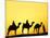 Camels and camel driver silhouetted at sunset, Thar Desert, Jodhpur, India-Adam Jones-Mounted Photographic Print