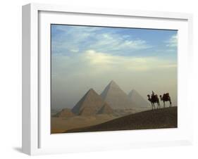 Camels and Driver at the Pyramids Complex, Egypt-Claudia Adams-Framed Premium Photographic Print