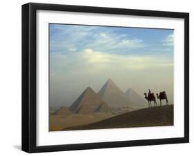 Camels and Driver at the Pyramids Complex, Egypt-Claudia Adams-Framed Photographic Print