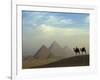 Camels and Driver at the Pyramids Complex, Egypt-Claudia Adams-Framed Photographic Print