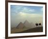 Camels and Driver at the Pyramids Complex, Egypt-Claudia Adams-Framed Photographic Print