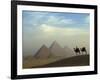 Camels and Driver at the Pyramids Complex, Egypt-Claudia Adams-Framed Photographic Print