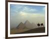 Camels and Driver at the Pyramids Complex, Egypt-Claudia Adams-Framed Photographic Print