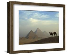 Camels and Driver at the Pyramids Complex, Egypt-Claudia Adams-Framed Photographic Print