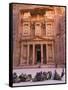 Camels at the Facade of Treasury (Al Khazneh), Petra, Jordan-Keren Su-Framed Stretched Canvas