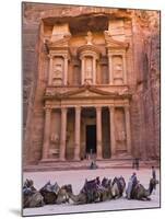Camels at the Facade of Treasury (Al Khazneh), Petra, Jordan-Keren Su-Mounted Premium Photographic Print