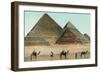 Camels by Pyramids, Egypt-null-Framed Art Print