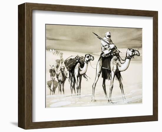 Camels Crossing the Desert-Mcbride-Framed Premium Giclee Print