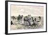 Camels Drinking from a Well in the Sahara Desert-null-Framed Giclee Print