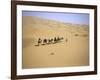 Camels in Caravan Walking in Desert, Morocco-Michael Brown-Framed Photographic Print