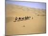 Camels in Caravan Walking in Desert, Morocco-Michael Brown-Mounted Photographic Print