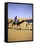 Camels in Desert, Morocco-Michael Brown-Framed Stretched Canvas