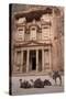 Camels in Front of the Treasury, Petra, Jordan, Middle East-Richard Maschmeyer-Stretched Canvas