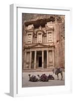 Camels in Front of the Treasury, Petra, Jordan, Middle East-Richard Maschmeyer-Framed Photographic Print