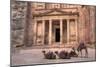 Camels in Front of the Treasury, Petra, Jordan, Middle East-Richard Maschmeyer-Mounted Photographic Print