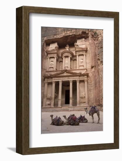 Camels in Front of the Treasury, Petra, Jordan, Middle East-Richard Maschmeyer-Framed Photographic Print