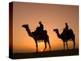 Camels Near the Pyramids at Giza, Cairo, Egypt-Doug Pearson-Stretched Canvas