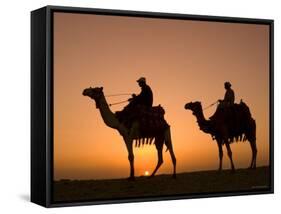 Camels Near the Pyramids at Giza, Cairo, Egypt-Doug Pearson-Framed Stretched Canvas