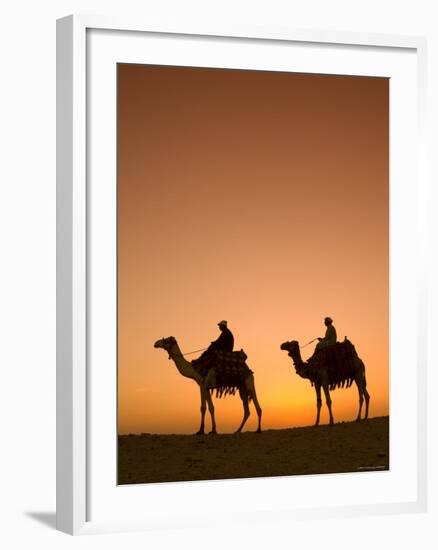 Camels Near the Pyramids at Giza, Cairo, Egypt-Doug Pearson-Framed Photographic Print