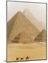 Camels Pass in Front of the Pyramids at Giza, Egypt-Julian Love-Mounted Photographic Print
