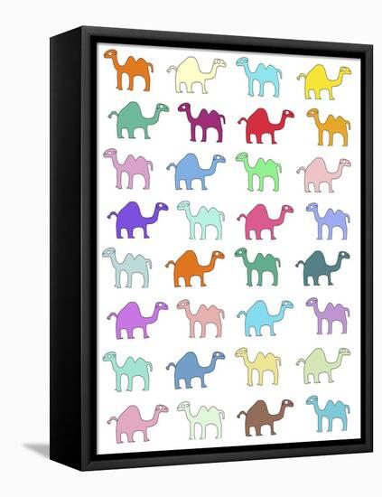 Camels Pattern-Miguel Balbás-Framed Stretched Canvas