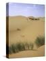 Camels Walking in Desert, Morocco-Michael Brown-Stretched Canvas