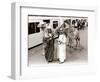 Camels with Arab Handlers at Olympia Station, August 1986-null-Framed Photographic Print