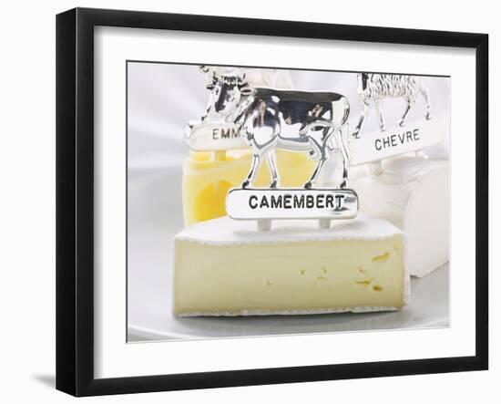 Camembert, Chèvre and Emmental with Animal Figures-Eising Studio - Food Photo and Video-Framed Photographic Print