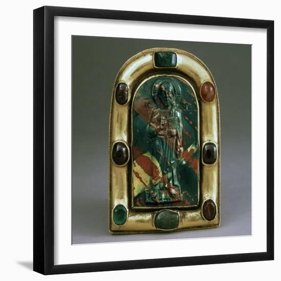 Cameo with Blessing Christ, Byzantine, 11th Century-null-Framed Photographic Print